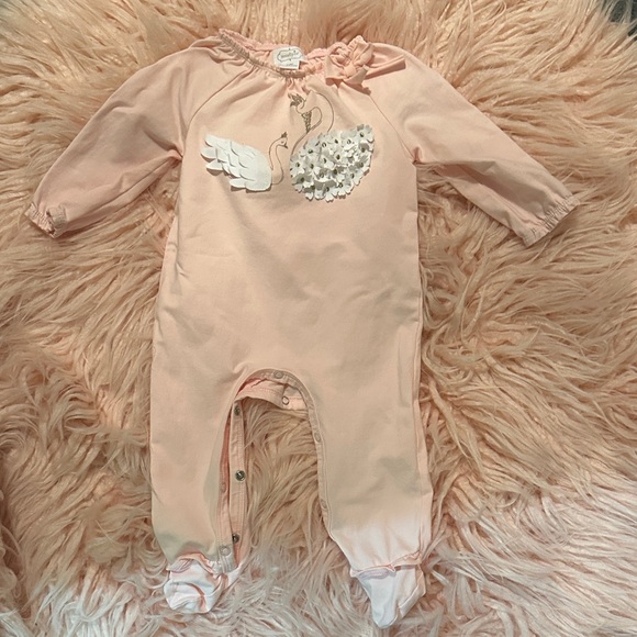 Mud Pie Other - Mud Pie Blush Swan Footie